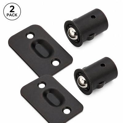 Ball Catch Drive In Strike Plate Radius Oil Rubbed Bronze 2 1/4"