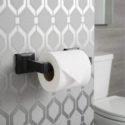 Eclipse Series Black Euro Style Toilet / Tissue Paper Holder