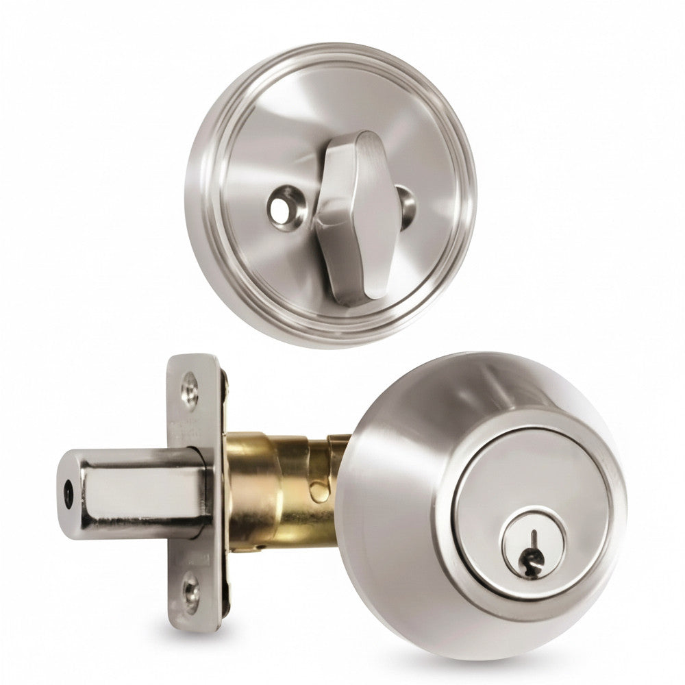 Designers Impressions Satin Nickel Single Cylinder Deadbolt