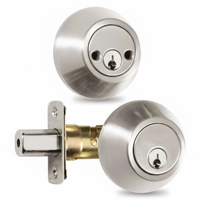 Designers Impressions Satin Nickel Double Cylinder Deadbolt