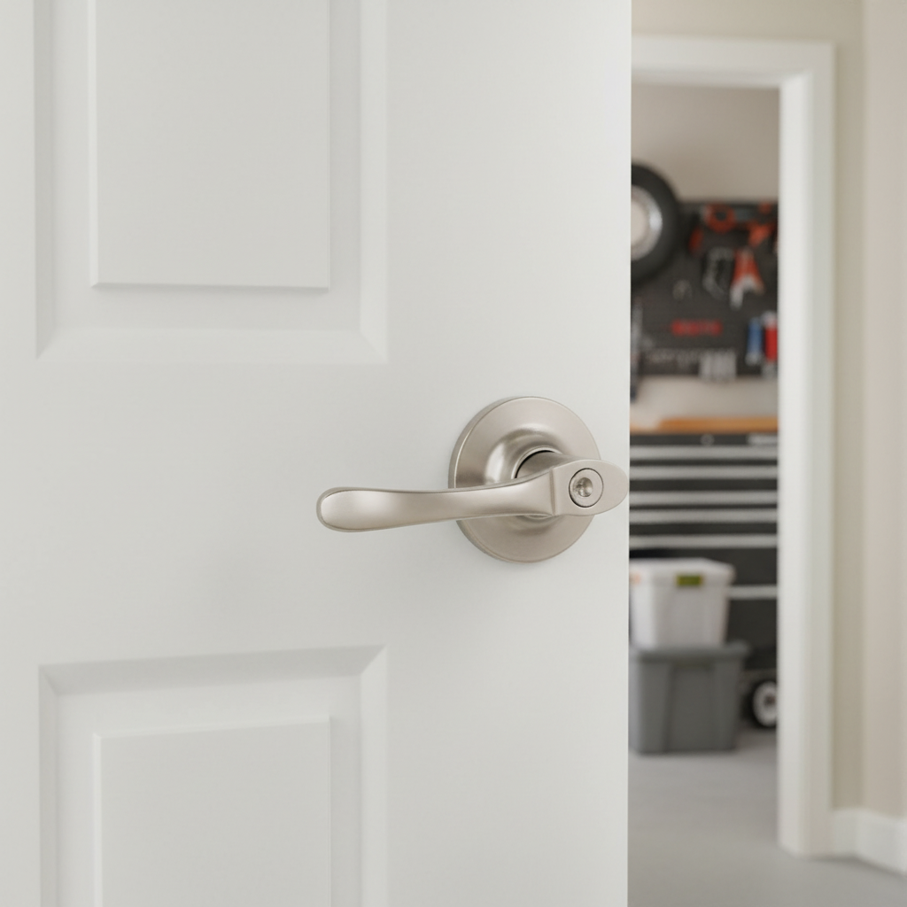 Arlington Entry Door Lever Handle, Satin Nickel