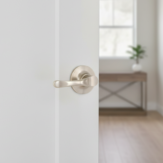 Arlington Passage Door Lever Handle, Satin Nickel