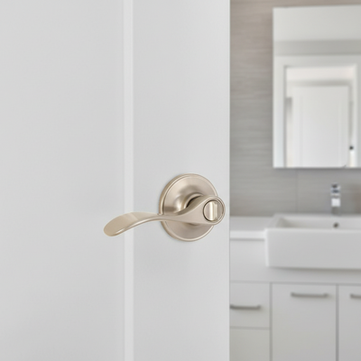 Kingston Privacy Door Lever, Satin Nickel