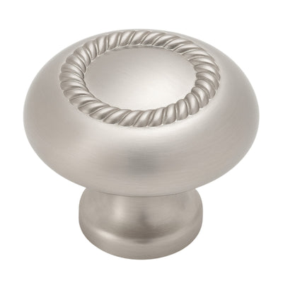 Satin nickel rope cabinet knob