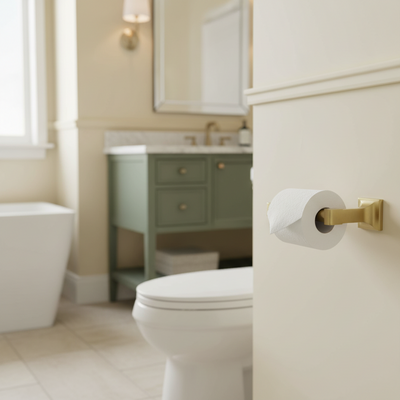 Eclipse Series Brushed Brass Euro Style Toilet / Tissue Paper Holder