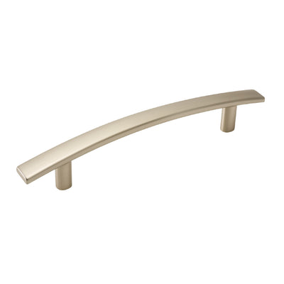 Satin nickel subtle arch cabinet pull, 160 mm center-to-center