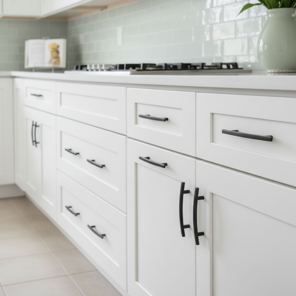 Cosmas 2363-4FB Flat Black Subtle Arch Cabinet Pull