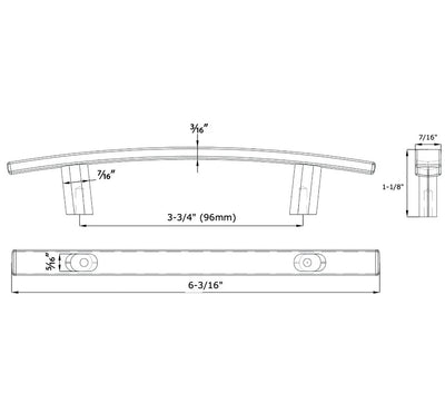Diversa Gold Champagne 3-3/4" (96mm) Subtle Arch Cabinet Pull