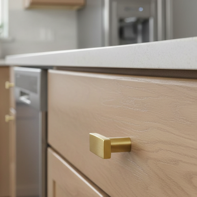 Cosmas 2363BB Brushed Brass Subtle Arch Cabinet T Knob