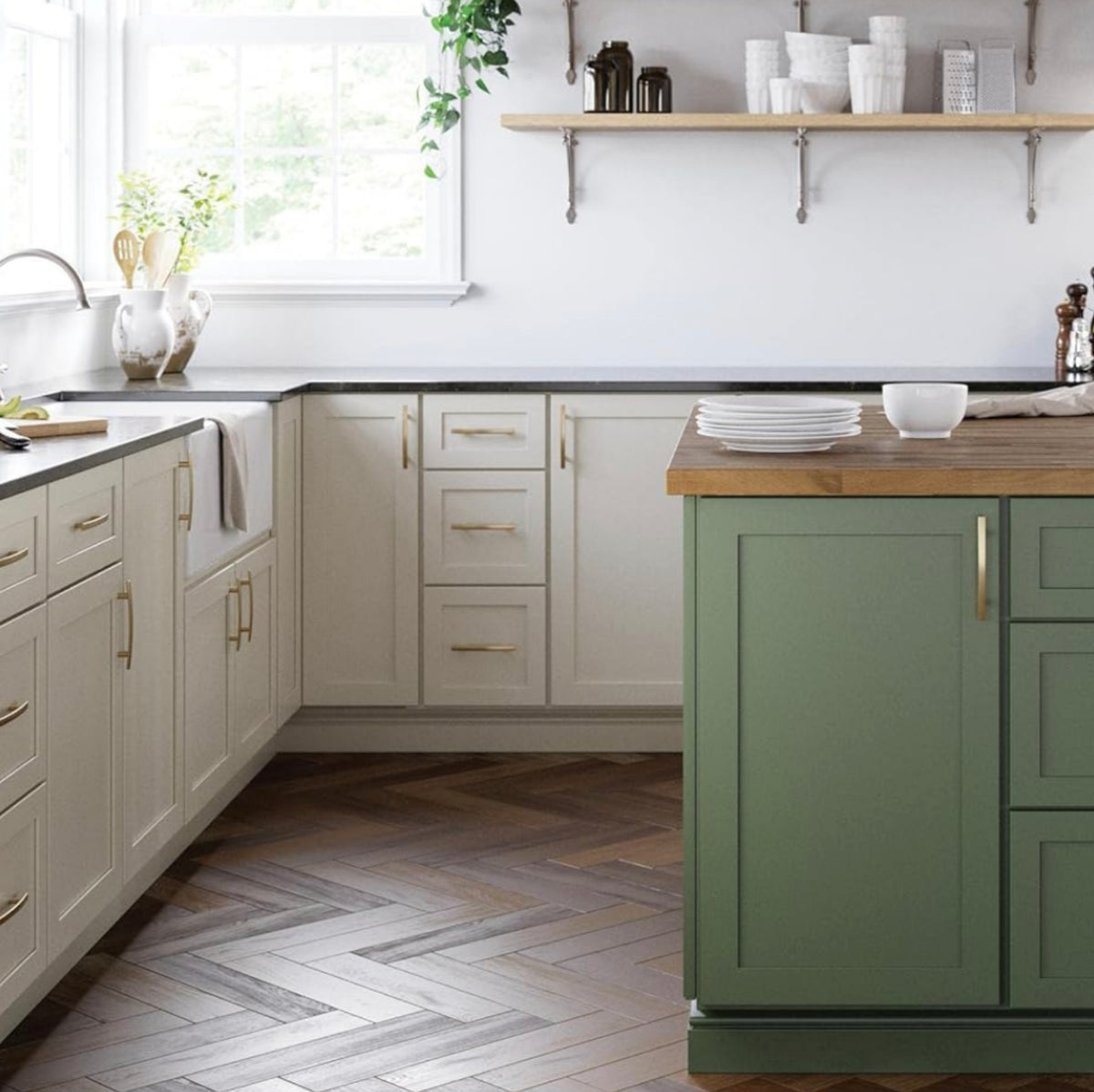 Diversa Gold Champagne 3&quot; (76mm) Subtle Arch Cabinet Pull