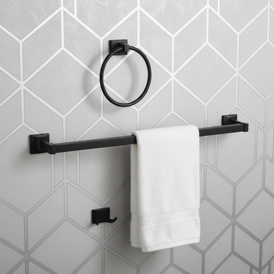 Eclipse Series 4 Piece Black Bathroom Hardware Set