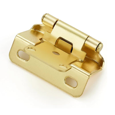 Diversa Partial Wrap 1/2" Overlay Brushed Brass Cabinet Hinges (Pair)