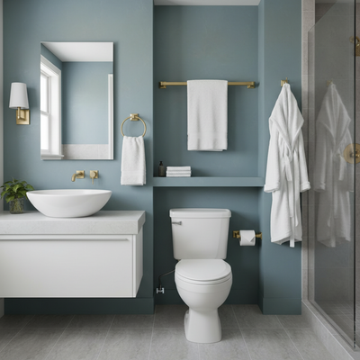 Eclipse Series 4 Piece Brushed Brass Bathroom Hardware Set