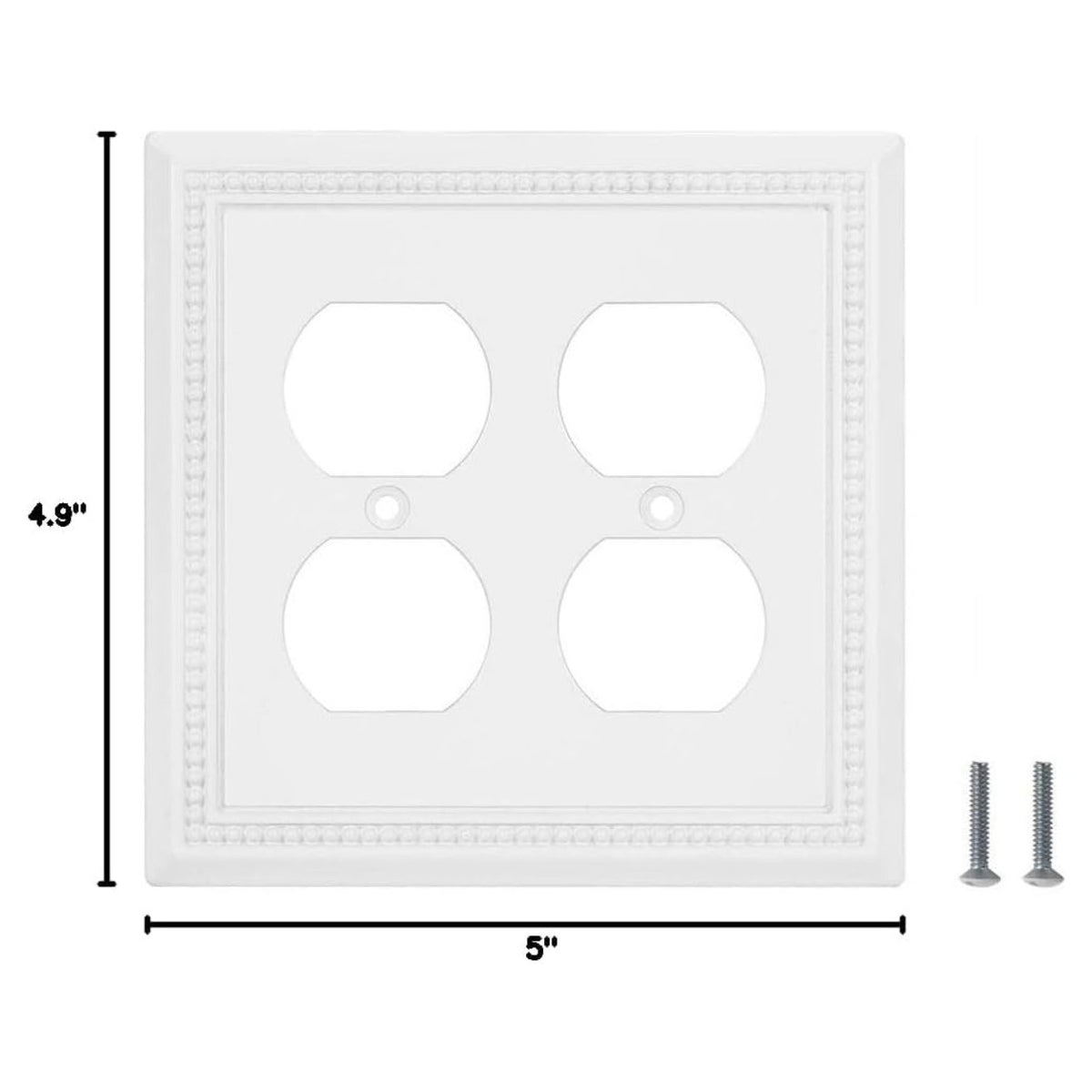 Harmon White Double Duplex Decorative Outlet Cover