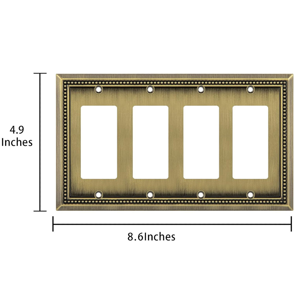 Harmon Antique Brass Quad Decora Decorative Switchplate Cover
