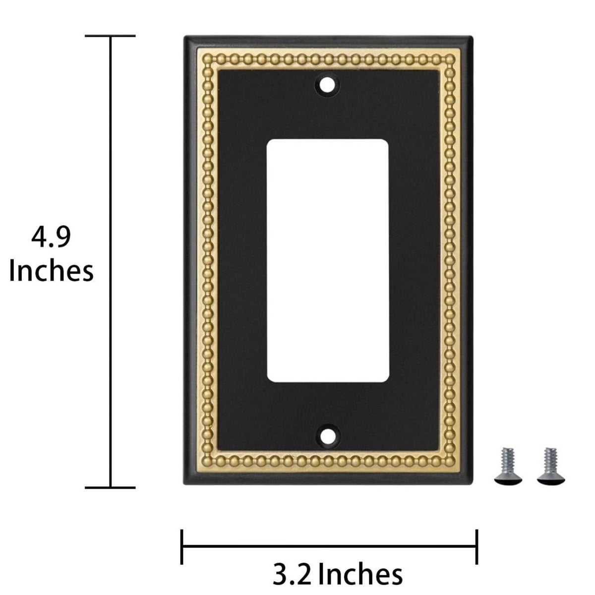 Harmon Black and Brushed Gold Single Decora Decorative Switchplate Cover