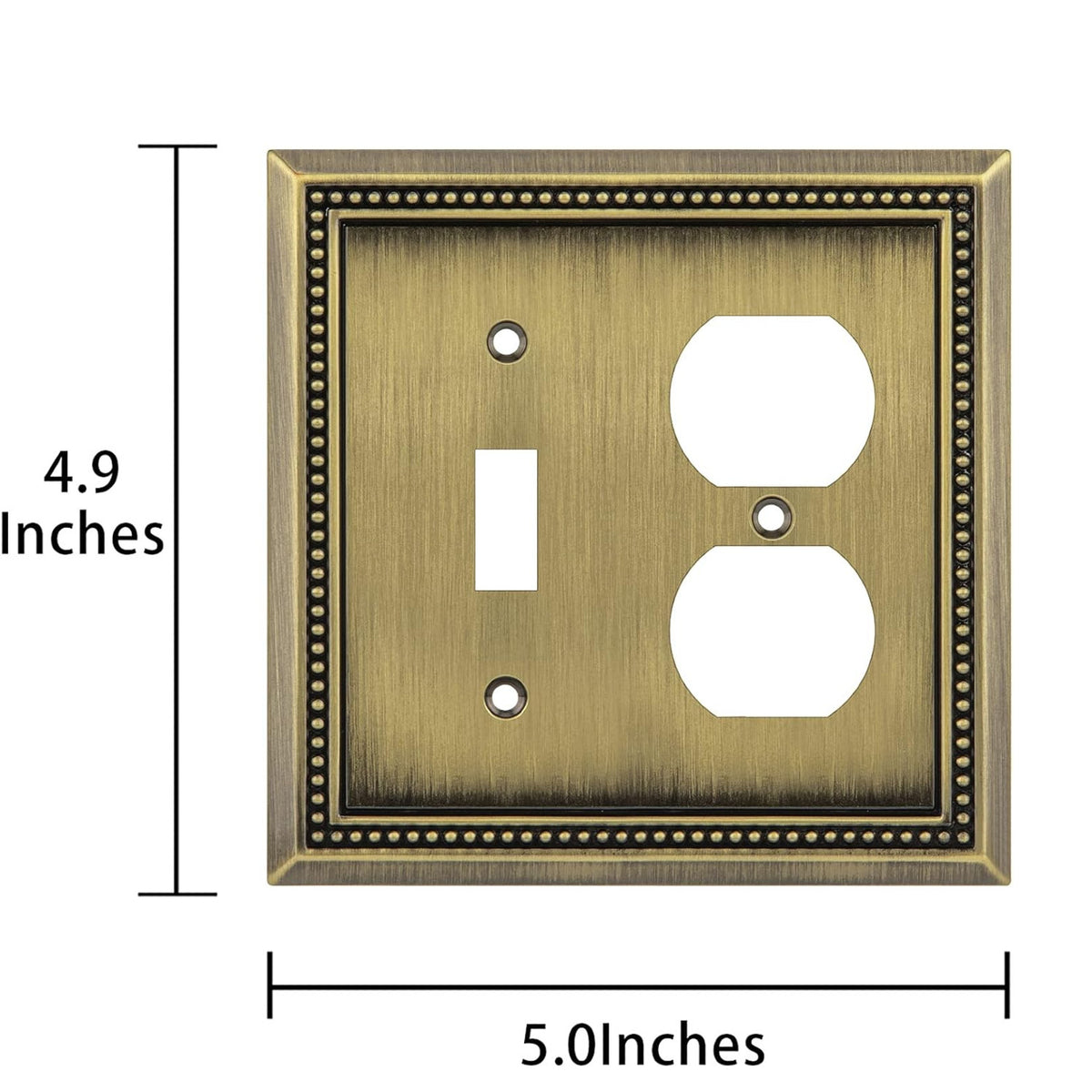 Harmon Antique Brass Single Toggle / Single Duplex Decorative Switchplate Cover