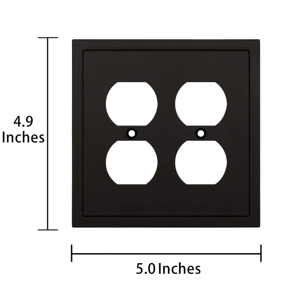 Harmon Matte Black Double Duplex Modern Edge Outlet Cover
