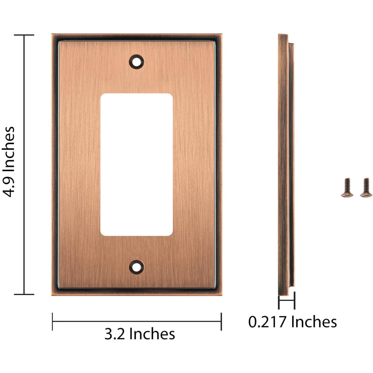 Harmon Antique Copper Single Decora Soft Modern Switchplate Cover