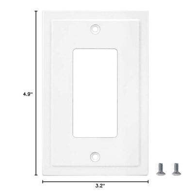 Harmon White Single Decora Modern Edge Switchplate Cover