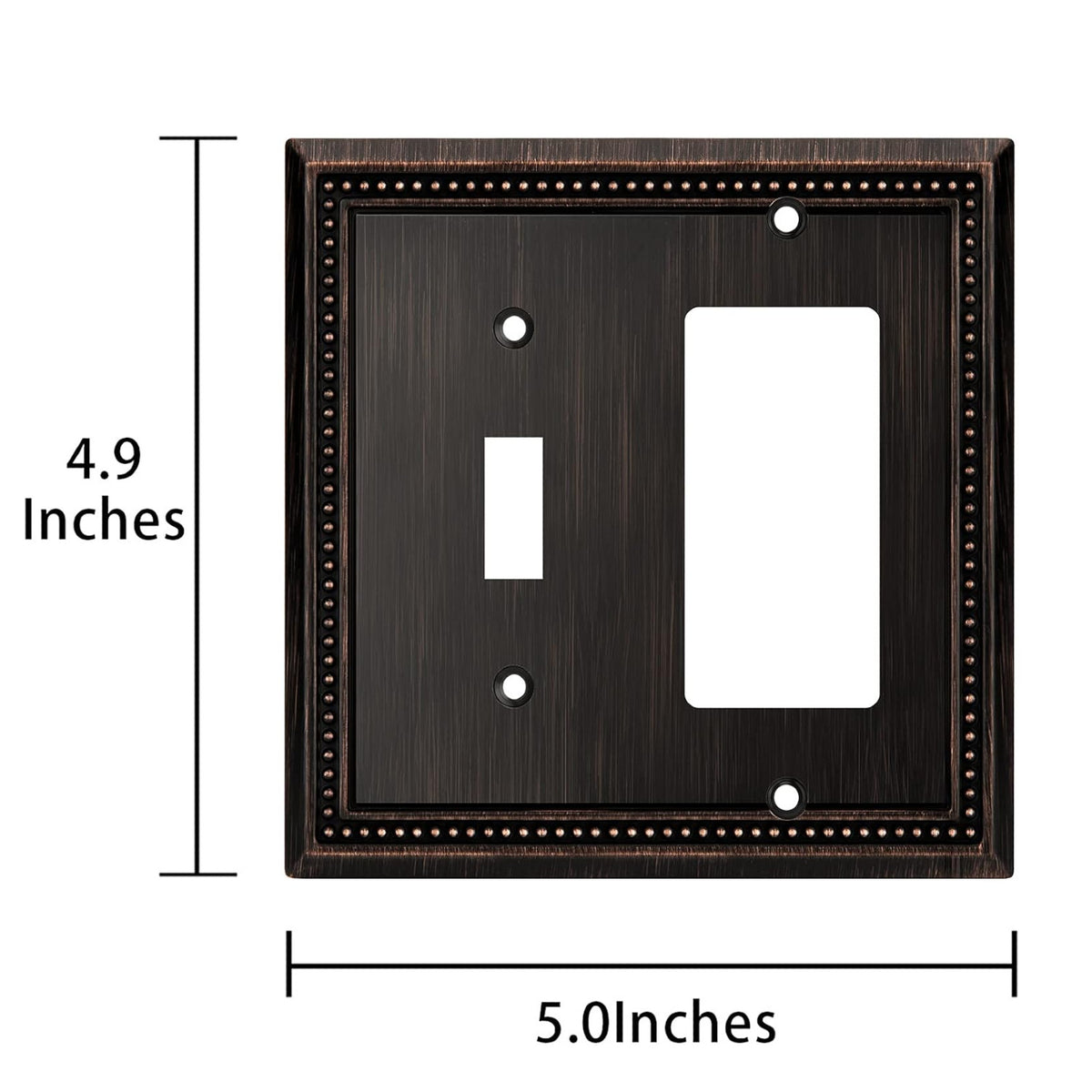 Harmon Aged Bronze Single Toggle / Single Decora Decorative Switchplate Cover