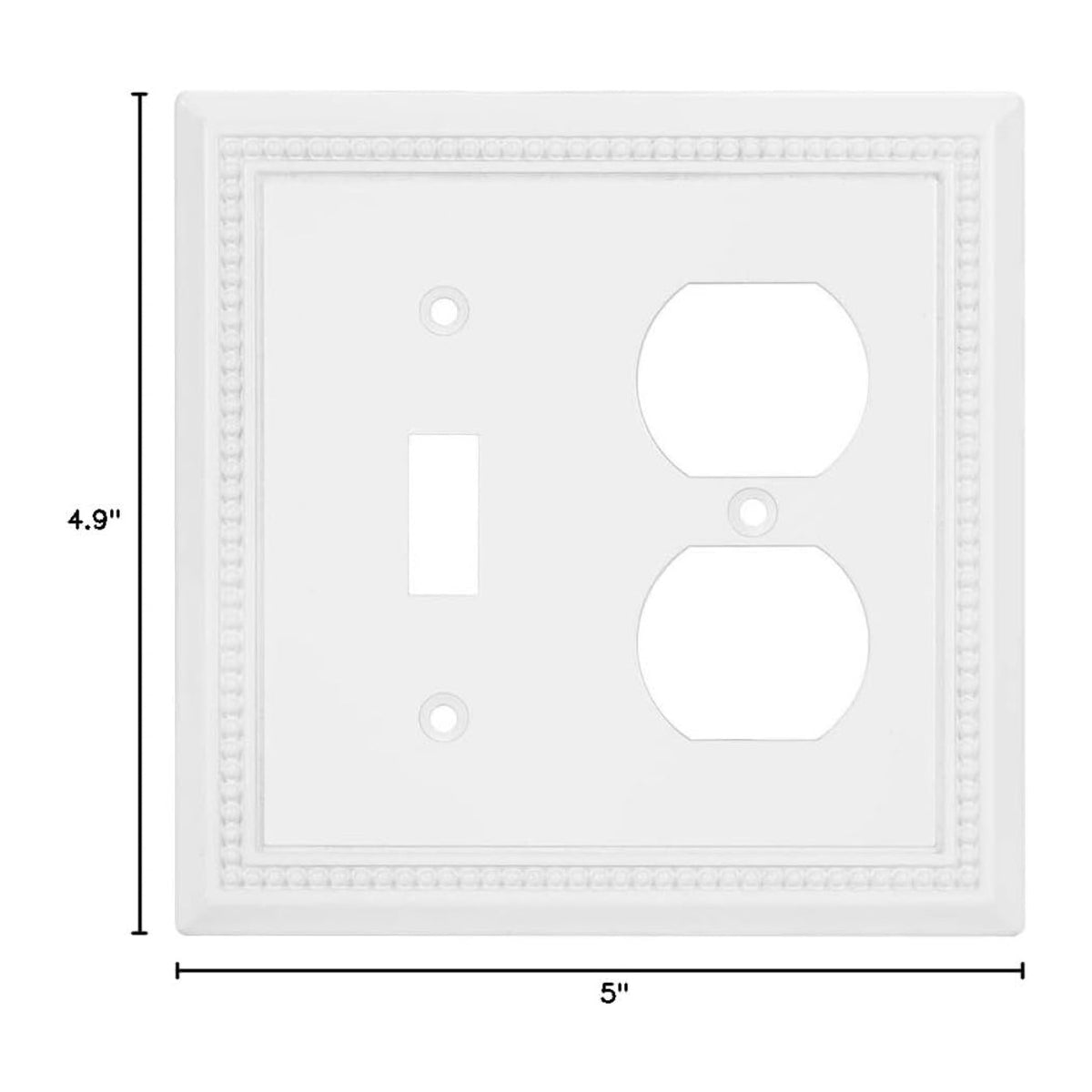 Harmon White Single Toggle / Single Duplex Decorative Switchplate Cover