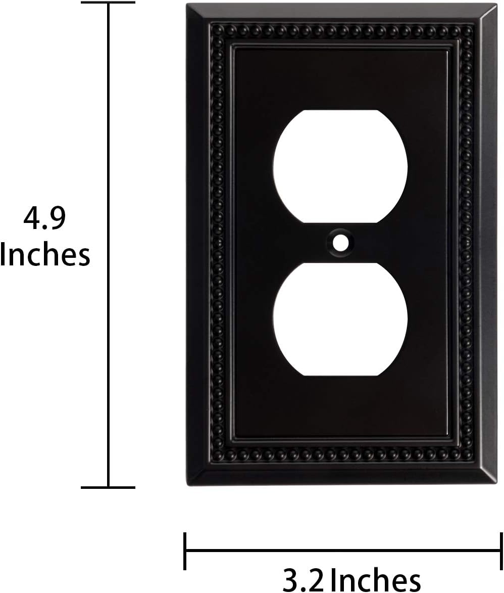Harmon Matte Black Single Duplex Decorative Outlet Cover