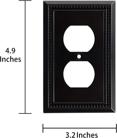 Harmon Matte Black Single Duplex Decorative Outlet Cover