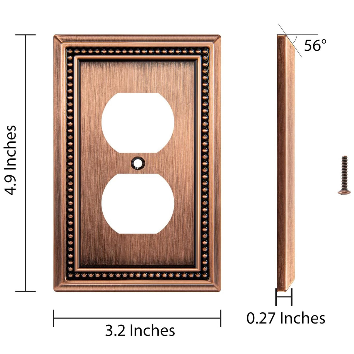 Harmon Antique Copper Single Duplex Decorative Outlet Cover