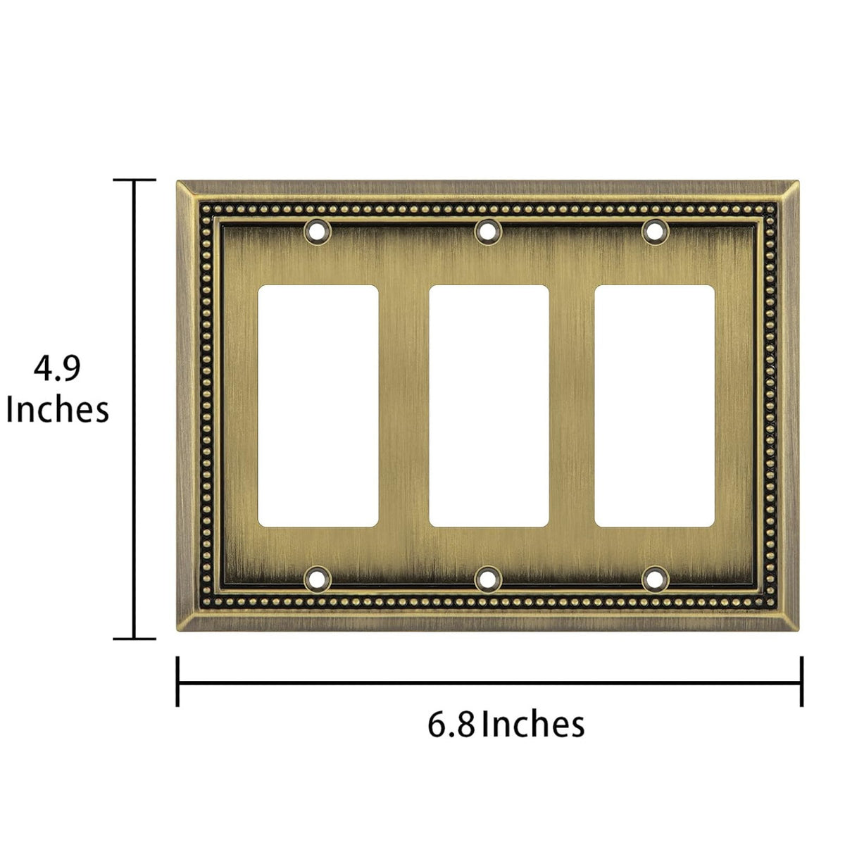 Harmon Antique Brass Triple Decora Decorative Switchplate Cover