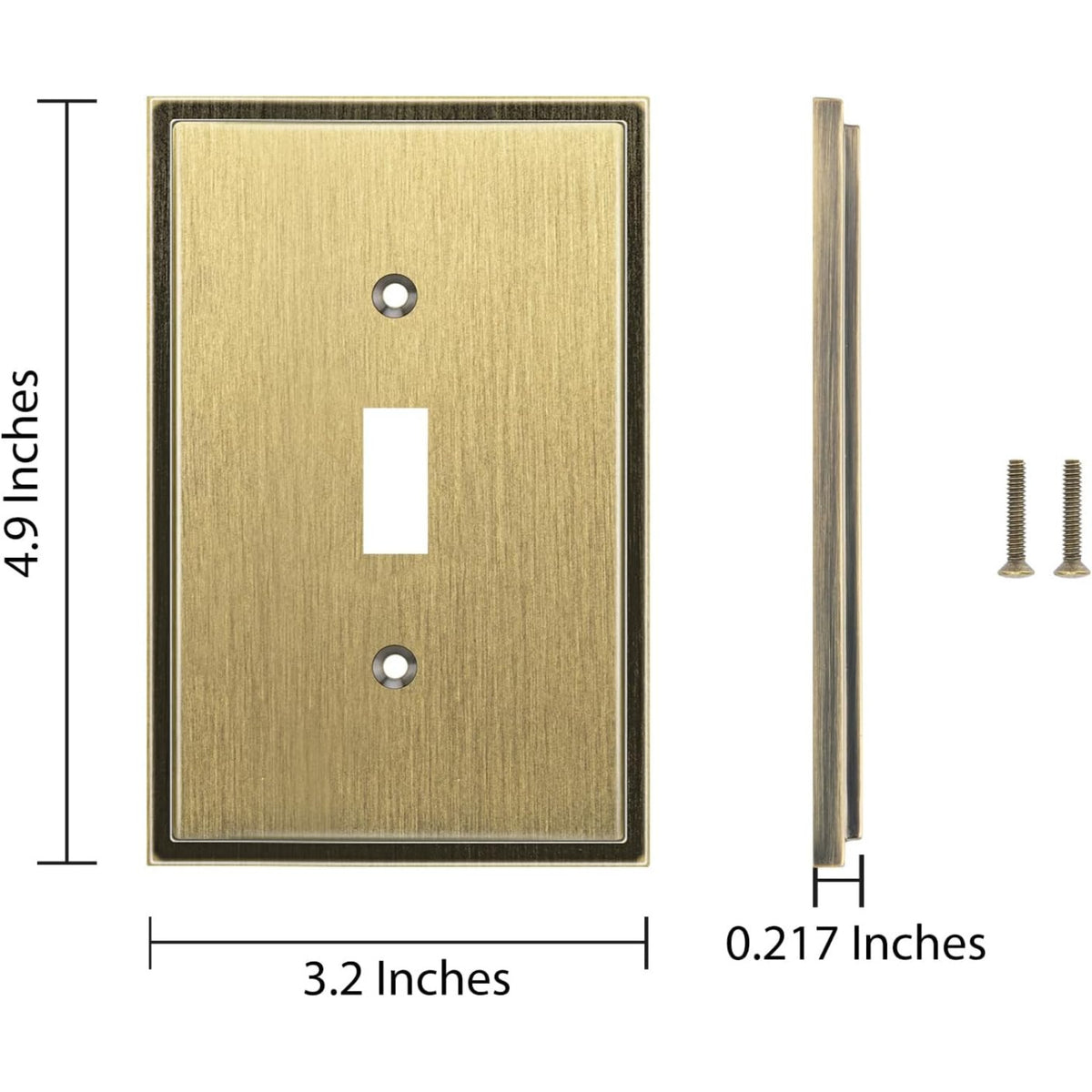 Harmon Antique Brass Single Toggle Soft Modern Switchplate Cover