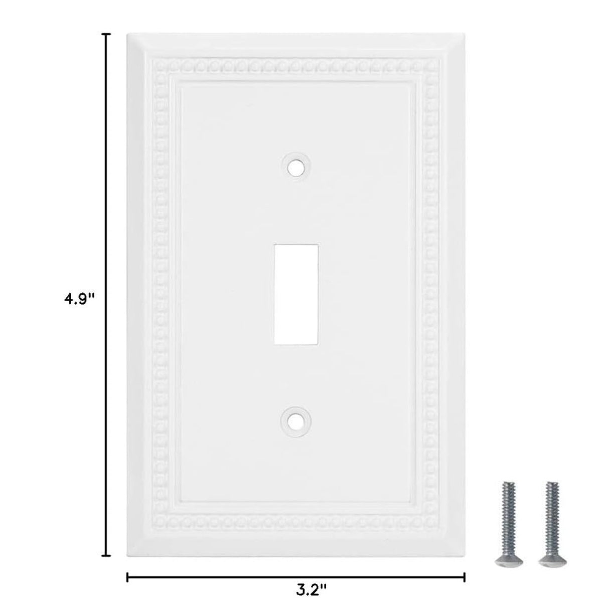 Harmon White Single Toggle Decorative Switchplate Cover