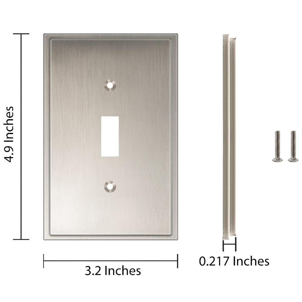 Harmon Satin Nickel Single Toggle Soft Modern Switchplate Cover