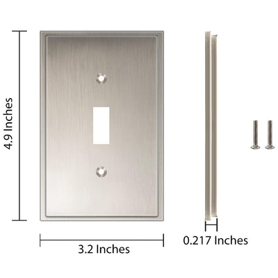 Harmon Satin Nickel Single Toggle Soft Modern Switchplate Cover