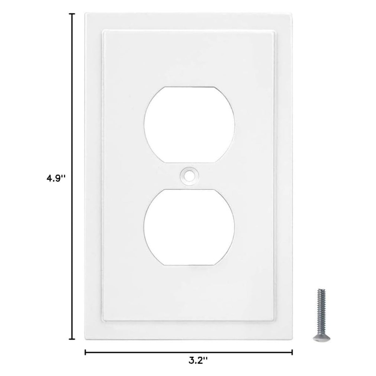Harmon White Single Duplex Modern Edge Outlet Cover