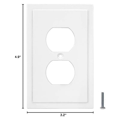 Harmon White Single Duplex Modern Edge Outlet Cover