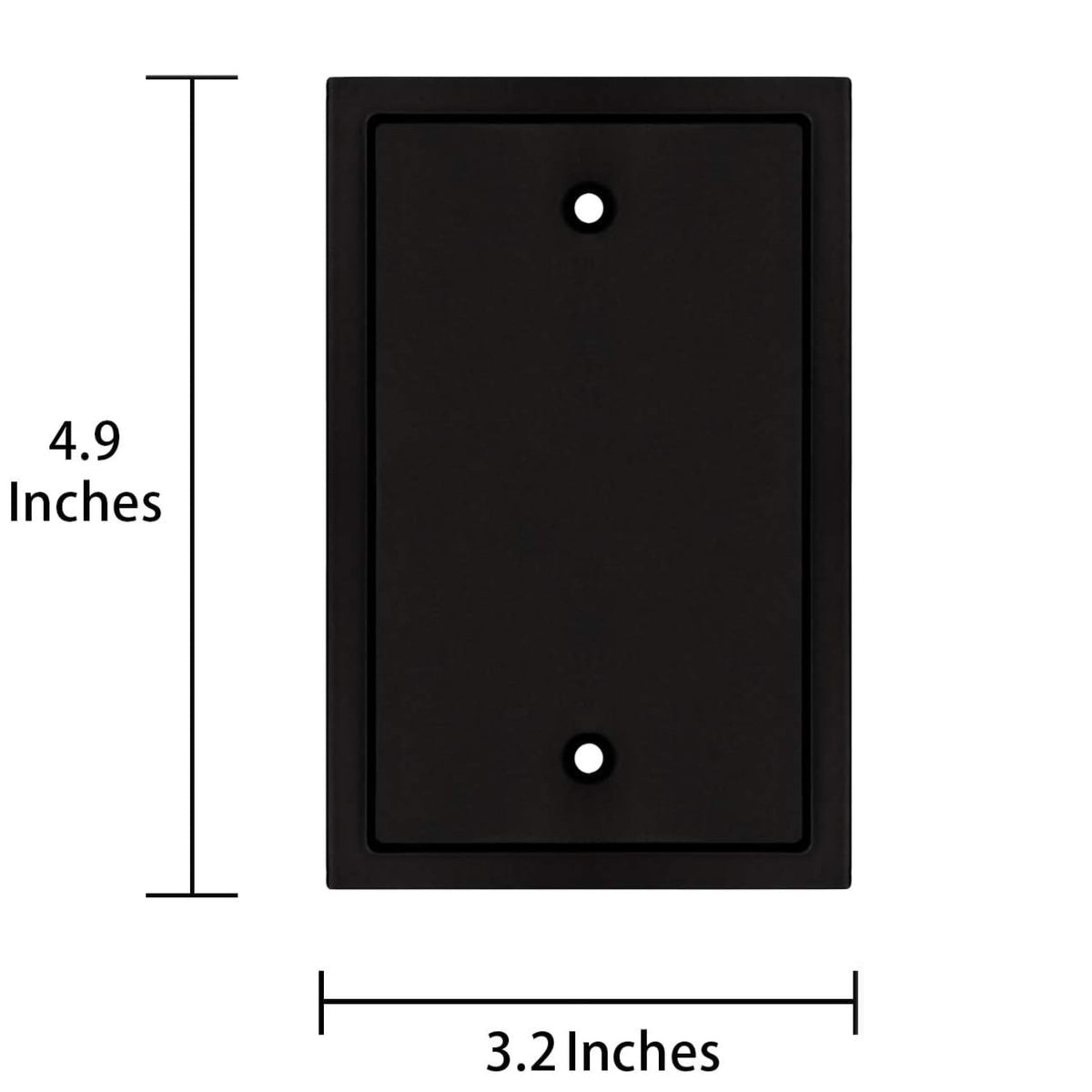 Harmon Matte Black Single Blank Modern Edge Switchplate Cover