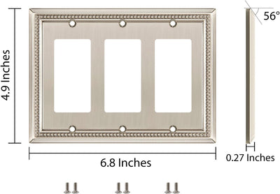 Harmon Satin Nickel Triple Decora Decorative Switchplate Cover