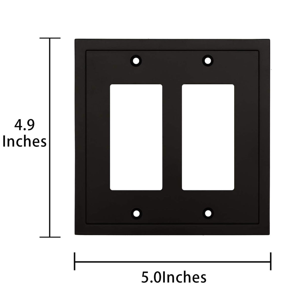 Harmon Matte Black Double Decora Modern Edge Switchplate Cover