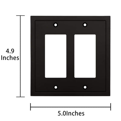 Harmon Matte Black Double Decora Modern Edge Switchplate Cover