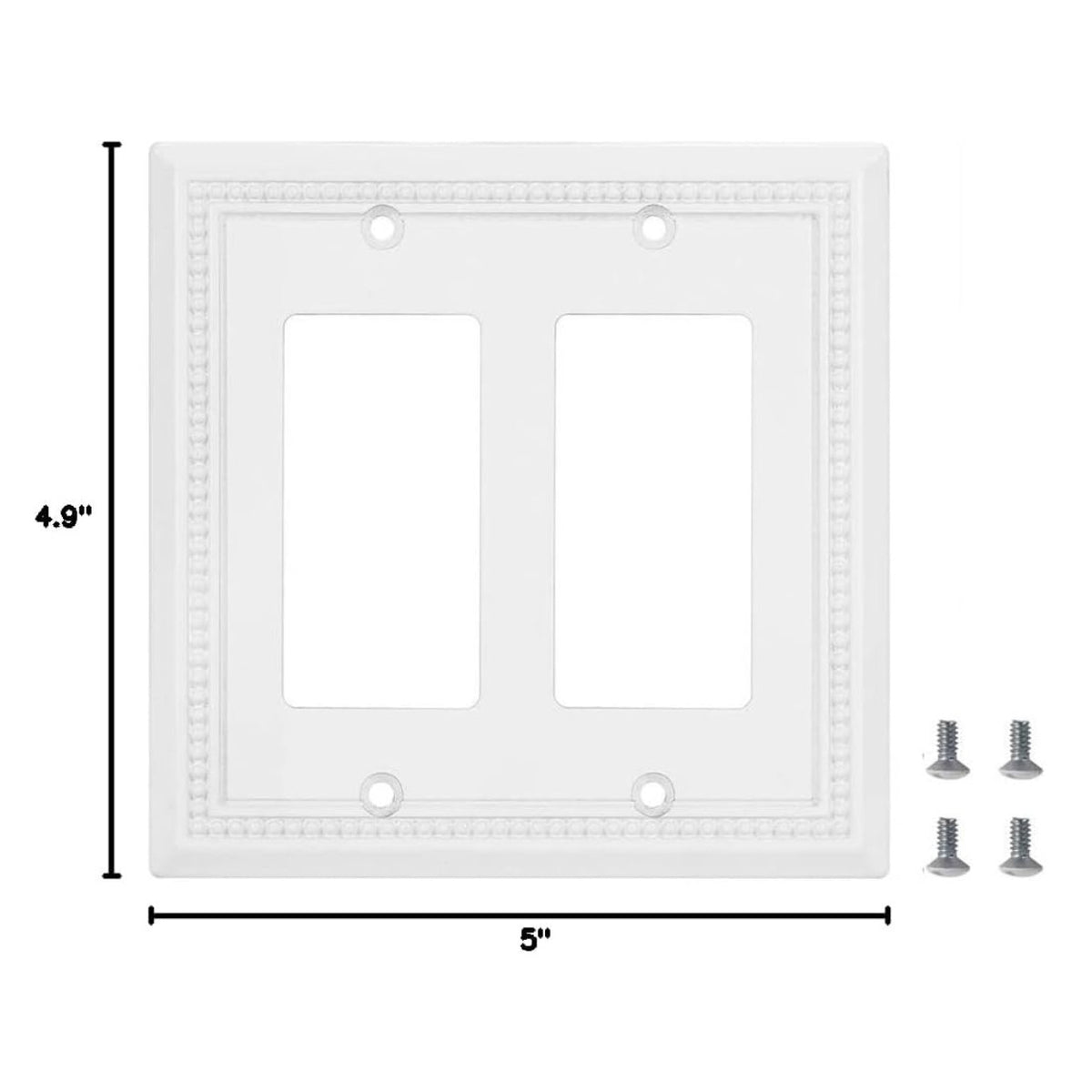 Harmon White Double Decora Decorative Switchplate Cover