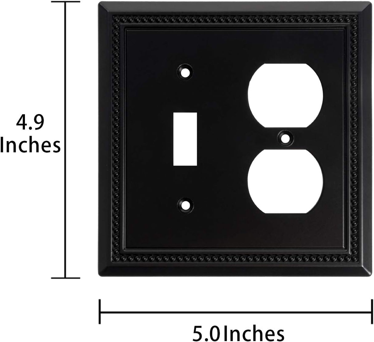 Harmon Matte Black Single Toggle / Single Duplex Decorative Switchplate Cover