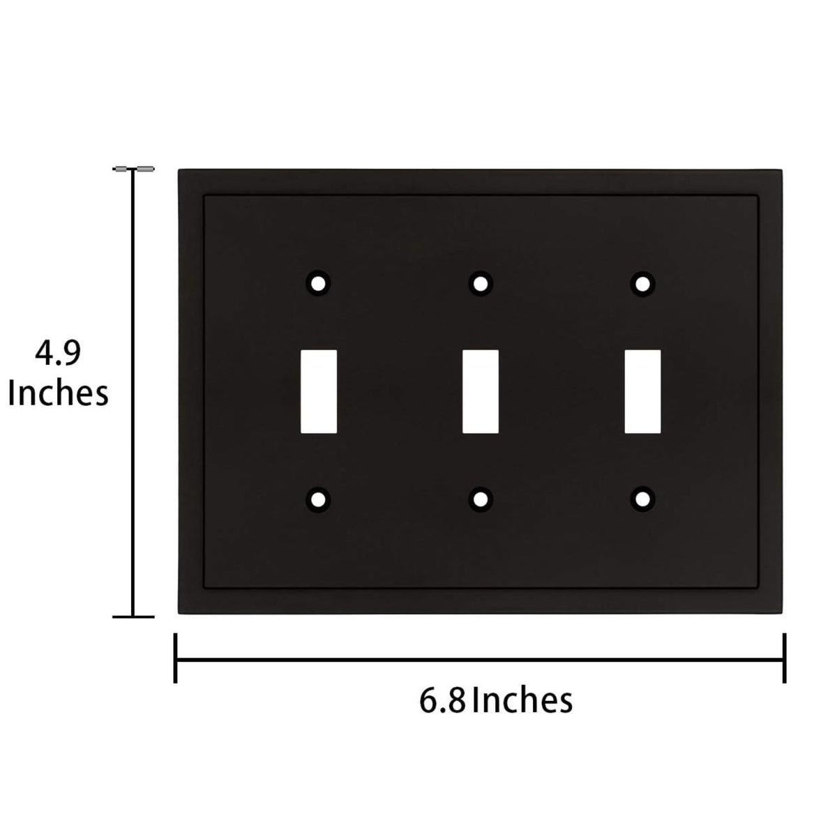 Harmon Matte Black Triple Toggle Modern Edge Switchplate Cover