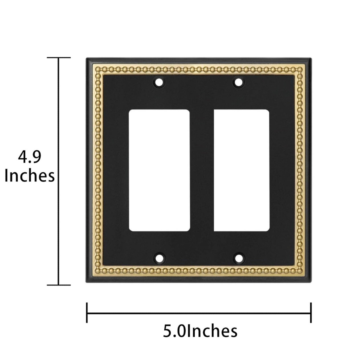 Harmon Black and Brushed Gold Double Decora Decorative Switchplate Cover