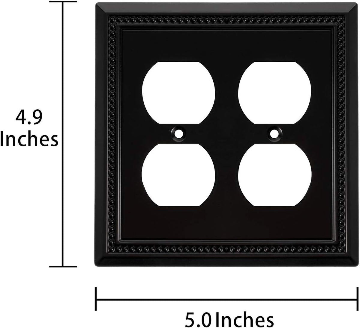 Harmon Matte Black Double Duplex Decorative Outlet Cover