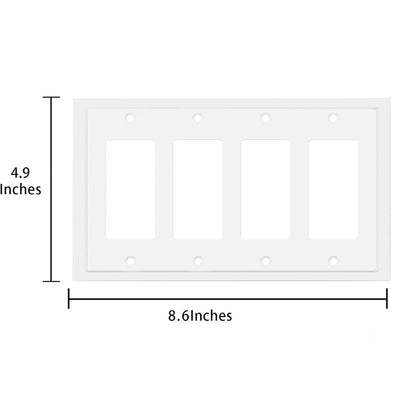Harmon White Quad Decora Modern Edge Switchplate Cover
