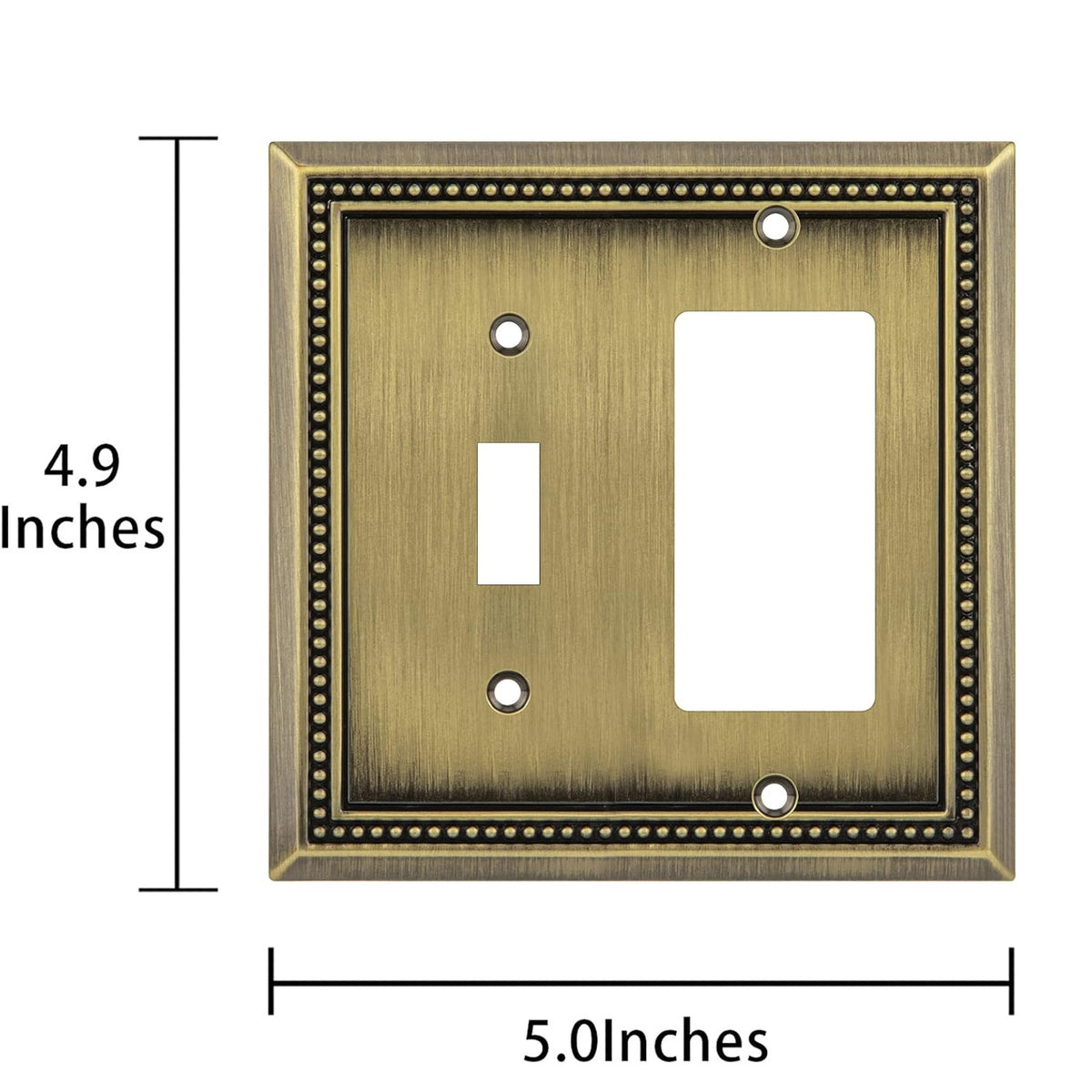 Harmon Antique Brass Single Toggle / Single Decora Decorative Switchplate Cover