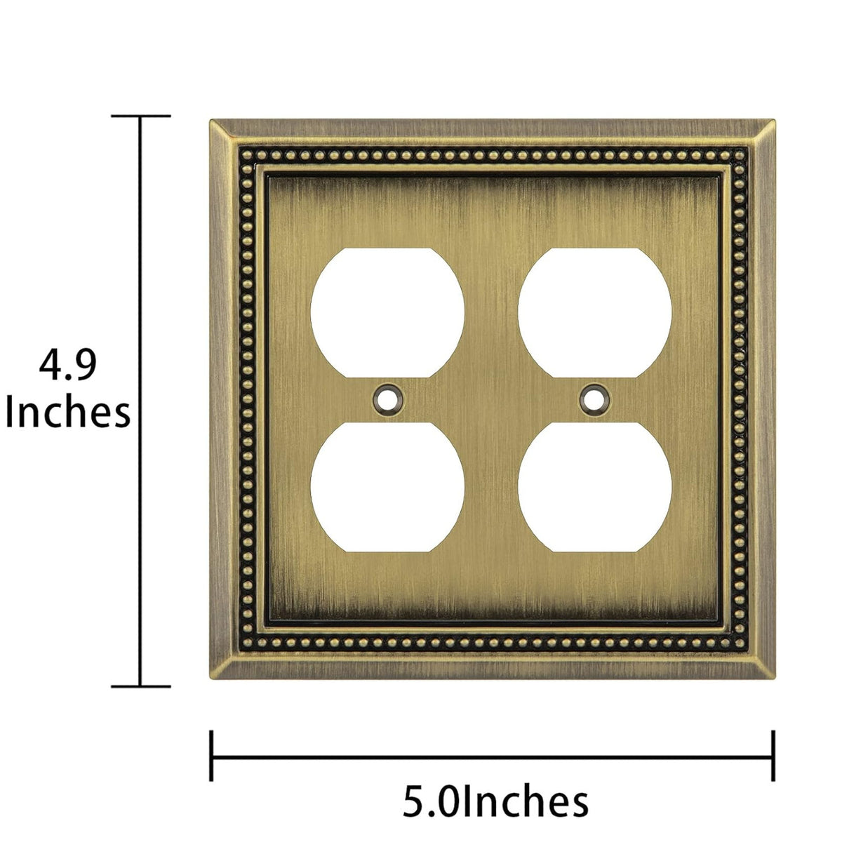 Harmon Antique Brass Double Duplex Decorative Outlet Cover