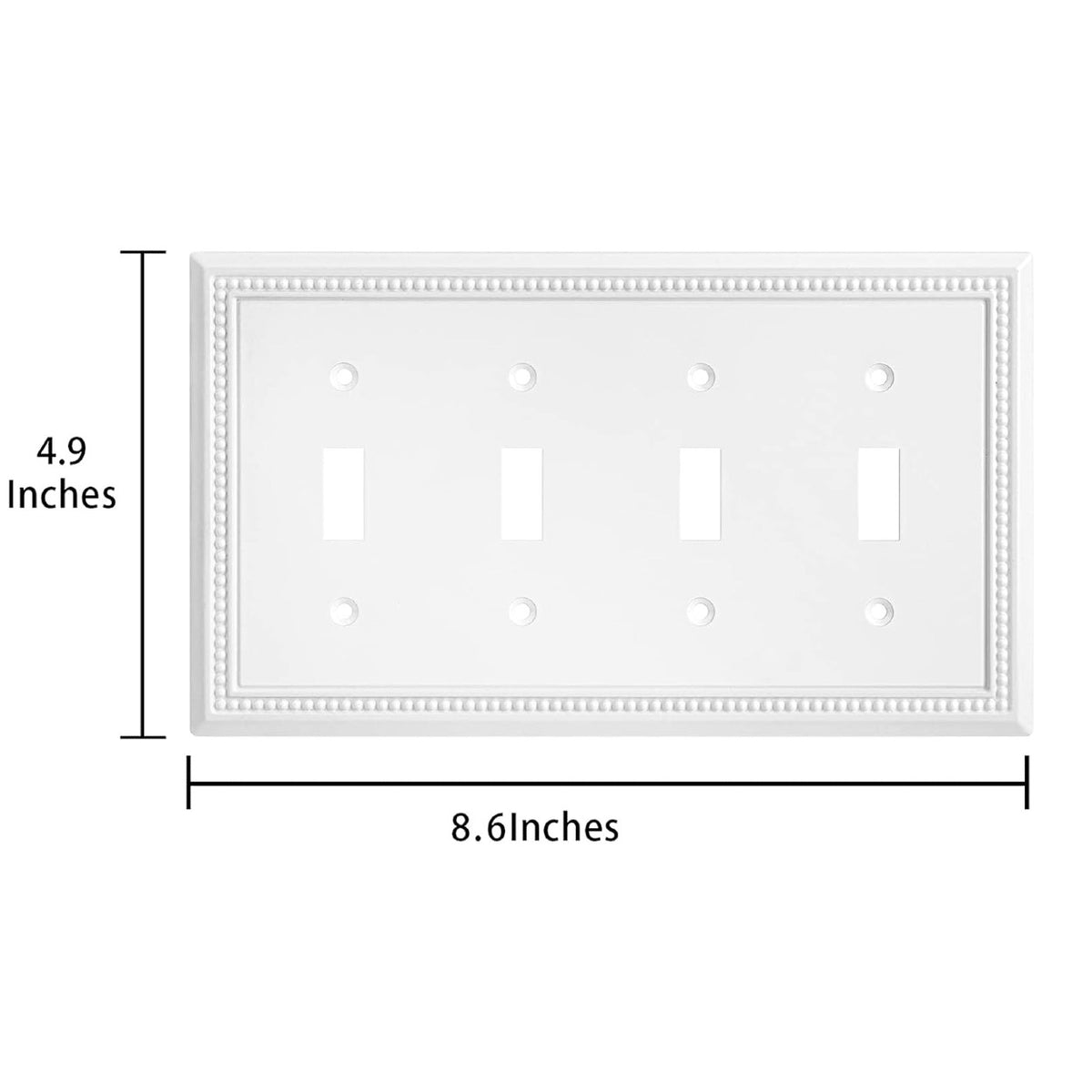 Harmon White Quad Toggle Decorative Switchplate Cover