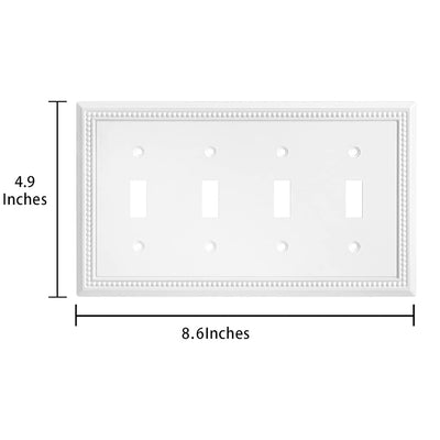 Harmon White Quad Toggle Decorative Switchplate Cover